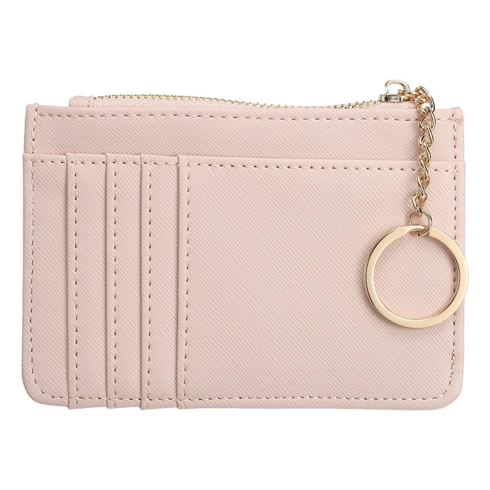 6735 Small Credit Card Wallet Expanded Slim Wallet with Key Rings, PU